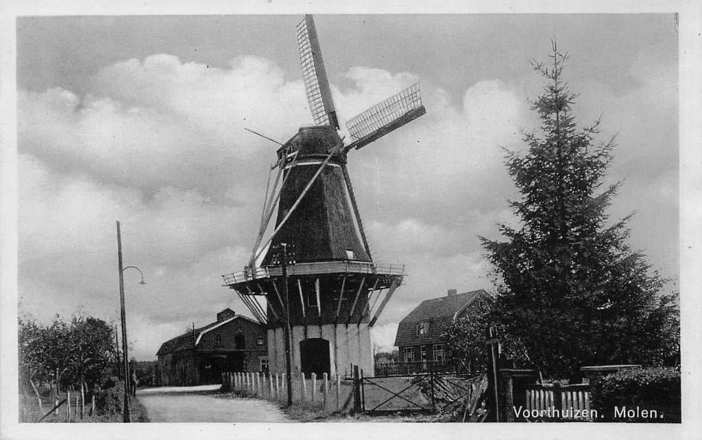 JO322 Voorthuizen Molen ca 1930, Verzamelen, Ophalen of Verzenden, 1920 tot 1940, Gelopen, Gelderland