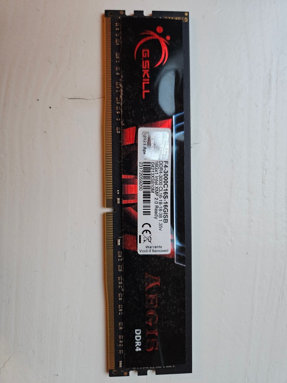G.Skill Aegis 16GB DDR4 RAM 3000MHz, Computers en Software, DDR4, Ophalen of Verzenden, Zo goed als nieuw, Desktop