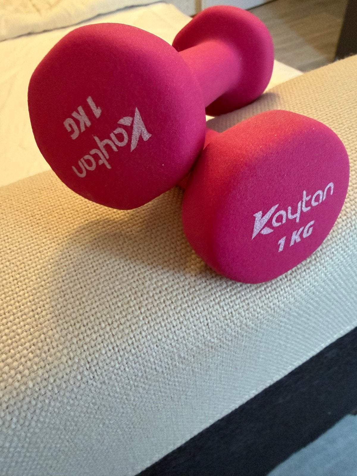 Roze Kaytan Dumbbells 1 KG - Perfect voor Thuis Fitness, Ophalen, Zo goed als nieuw, Armen, Dumbbell