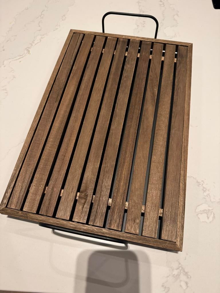 Houten broodplank / snijplank met handvatten en opvangbak, Hout, Snij-/serveerplank, Nieuw, Ophalen of Verzenden