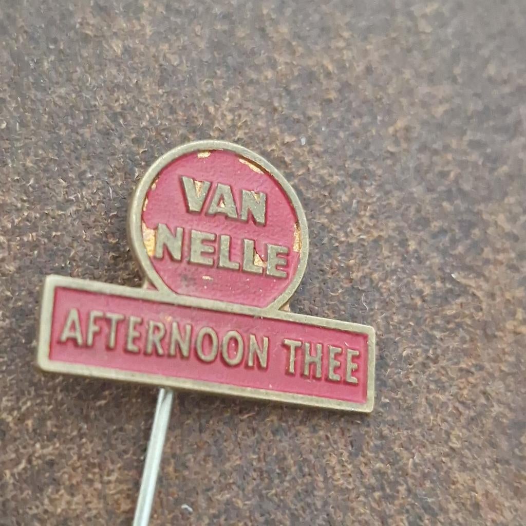 SPELDJE Van Nelle afternoon thee, Verzamelen, Speldjes, Pins en Buttons, Ophalen of Verzenden, Gebruikt, Merk