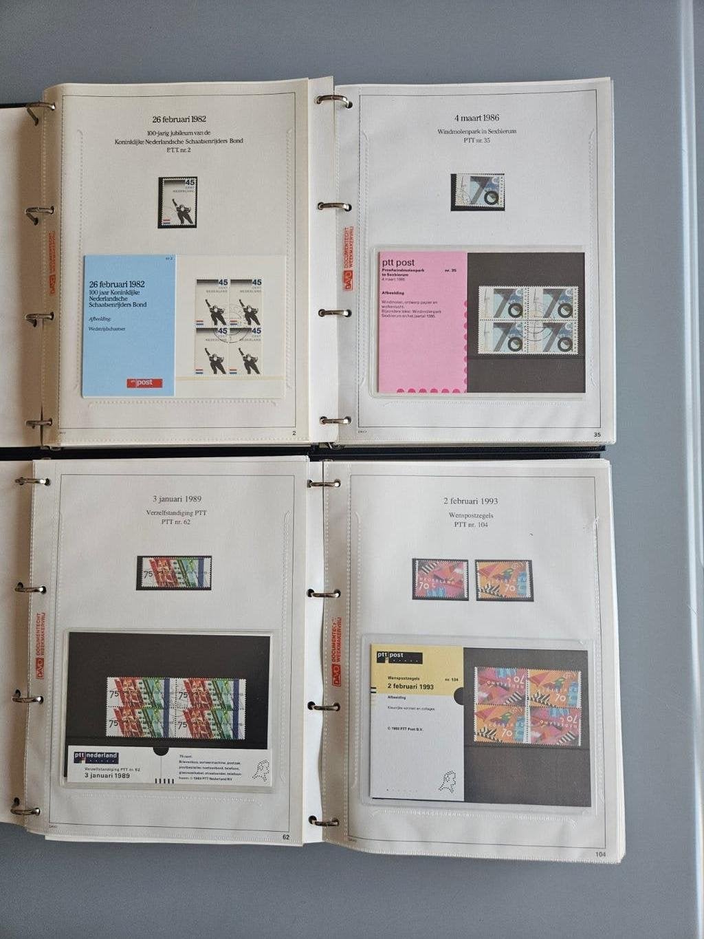 4 DAVO albums met Pz mapjes + alle zegels extra gestempeld, Verzenden, Verzamelalbum
