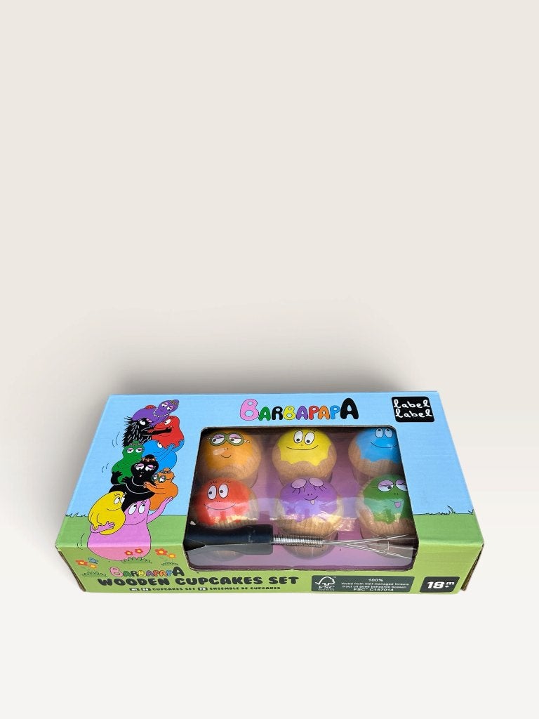 Barbapapa houten cupcakes set met garde en handschoen, Onbekend, Nieuw, Ophalen of Verzenden, Barbapapa