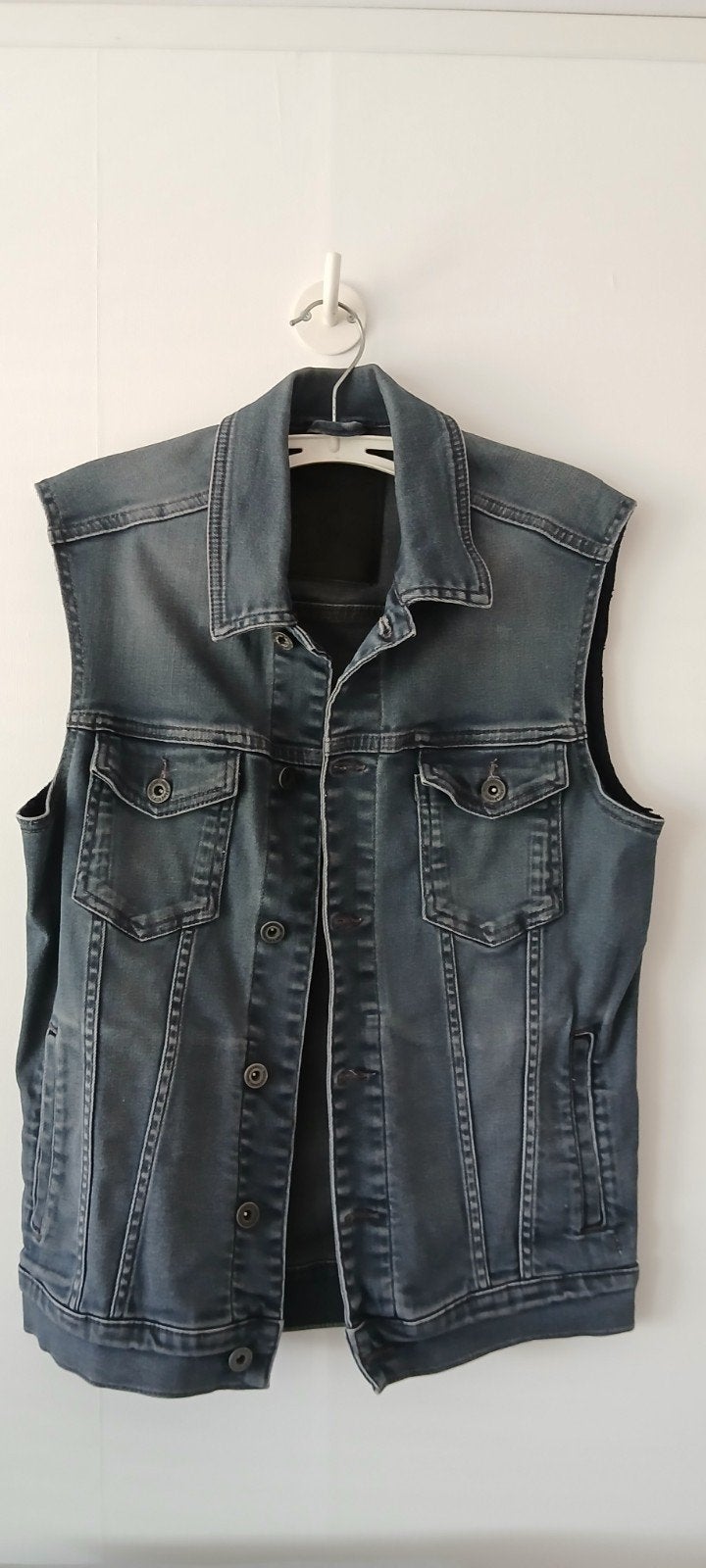 S Rockerbox denim vest mouwloos battlevest zonder patches, Ophalen of Verzenden, Zo goed als nieuw, Maat 46 (S) of kleiner, Rockerbox