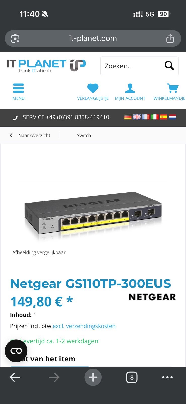 Netgear GS110TP-300EUS – Nieuw & Ongeopend, Ophalen of Verzenden, Nieuw