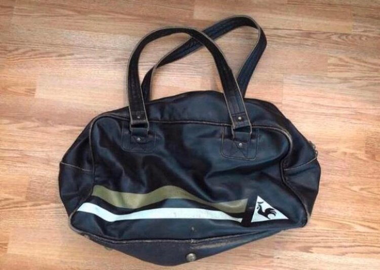 Weekend tas Le Coq Sportif bruin used look, 40 tot 60 cm, 20 tot 30 cm, Bruin, Verzenden
