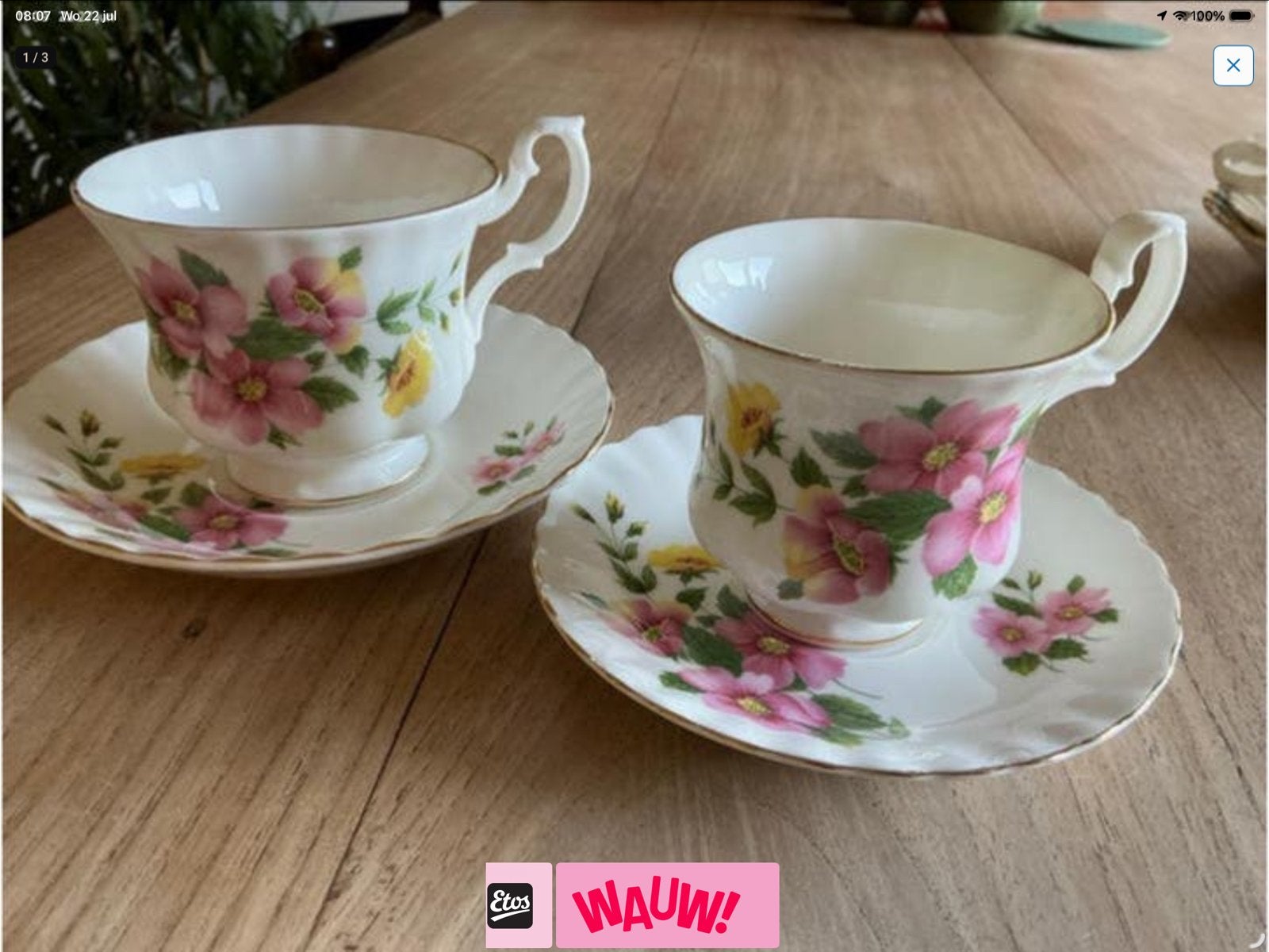 Royal Albert koffie / thee kop en schotels en roomstel, Ophalen of Verzenden
