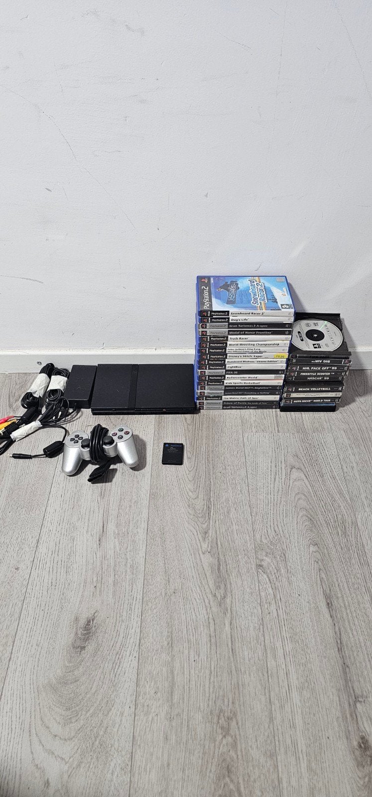 PlayStation 2 Slim met controller, geheugenkaart en games, Ophalen, Zwart, Met games, Zo goed als nieuw