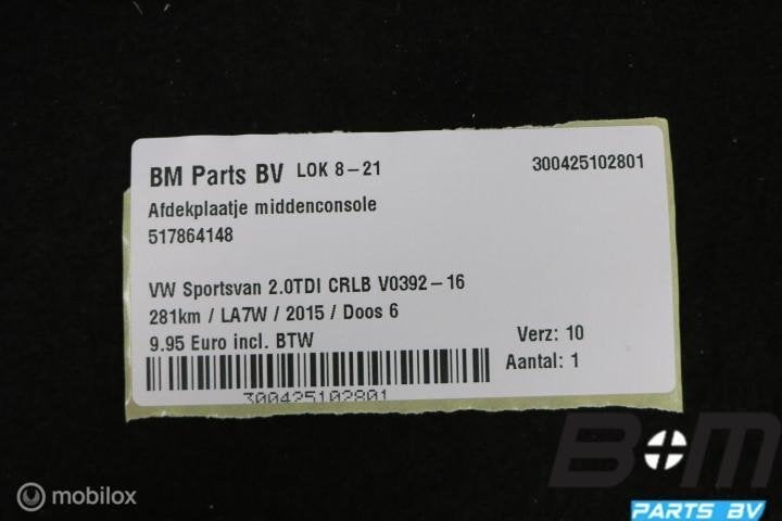 Afdekplaatje middenconsole VW Sportsvan 517864148, Auto-onderdelen, Gebruikt