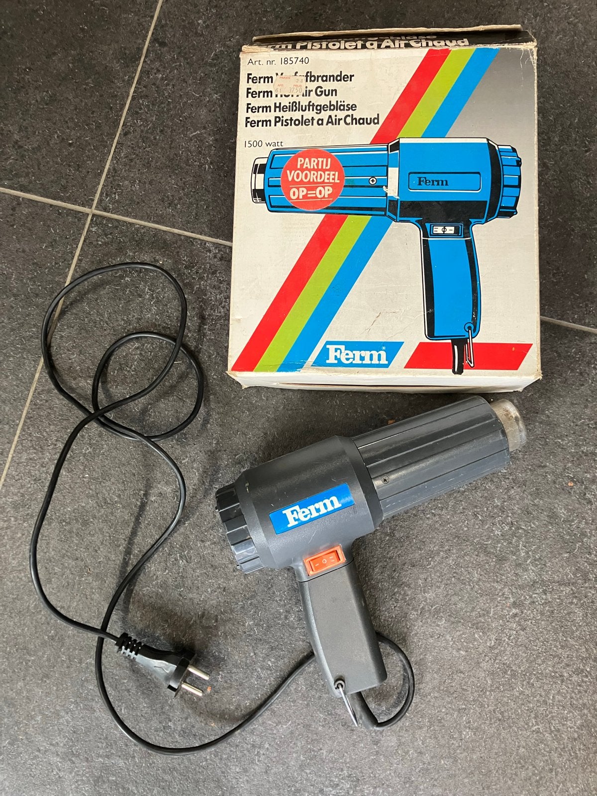 Ferm heteluchtpistool 1500W verf afbrander., Ophalen of Verzenden, Gebruikt