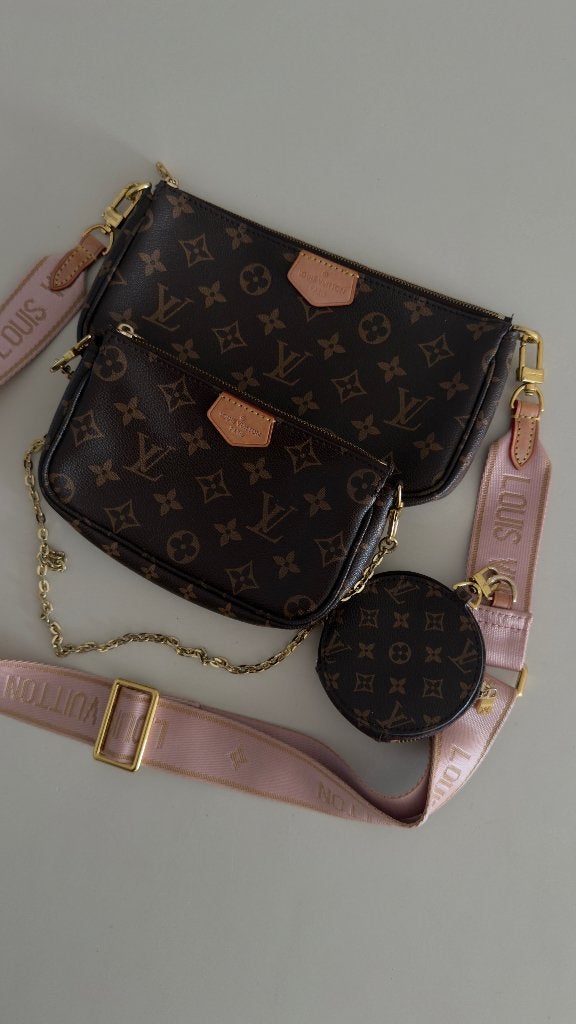 Lv Multi Pochette, Sieraden, Tassen en Uiterlijk, Tassen | Damestassen, Ophalen of Verzenden, Gebruikt, Bruin, Handtas