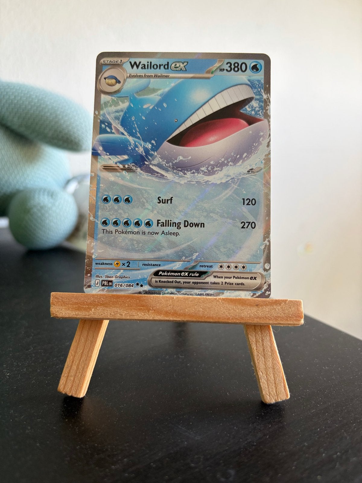 Wailord EX Pokémon Kaart (016/084) Pitch Black, Verzenden, Nieuw, Losse kaart, Foil