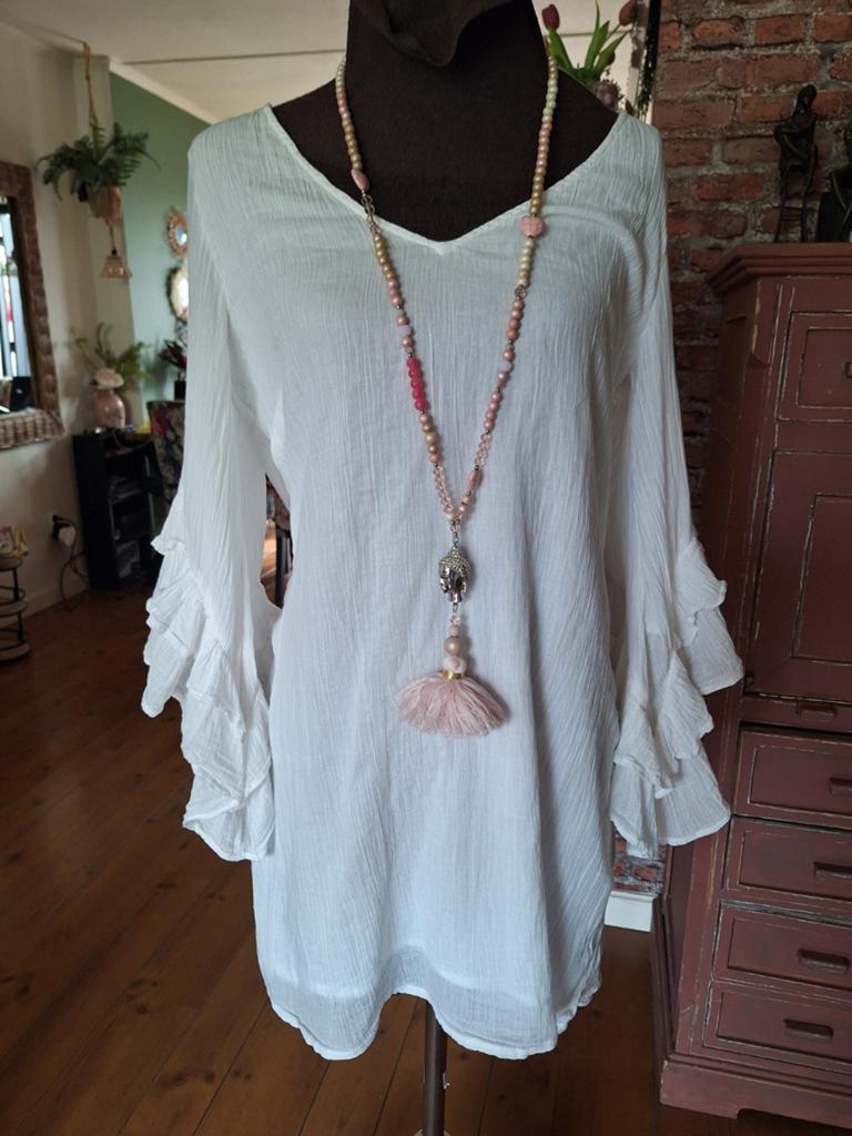 Jurk costes maat m wit ibiza boho style, Kleding | Dames, Jurken, Maat 38/40 (M), Wit, Ophalen of Verzenden, Gedragen
