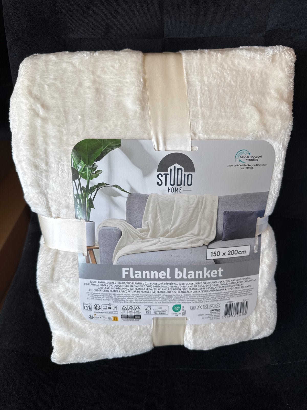 Zachte Studio Home Flannel Deken - 150x200cm, Ophalen of Verzenden, Nieuw, Wit, Overige merken