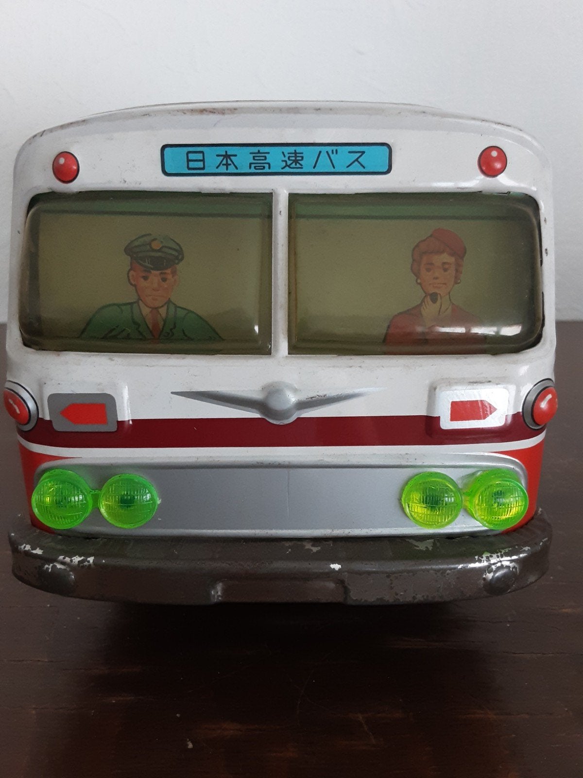 Oude blikken speelgoed bus Ichiko Japan 48cm., Antiek en Kunst, Antiek | Speelgoed, Ophalen of Verzenden