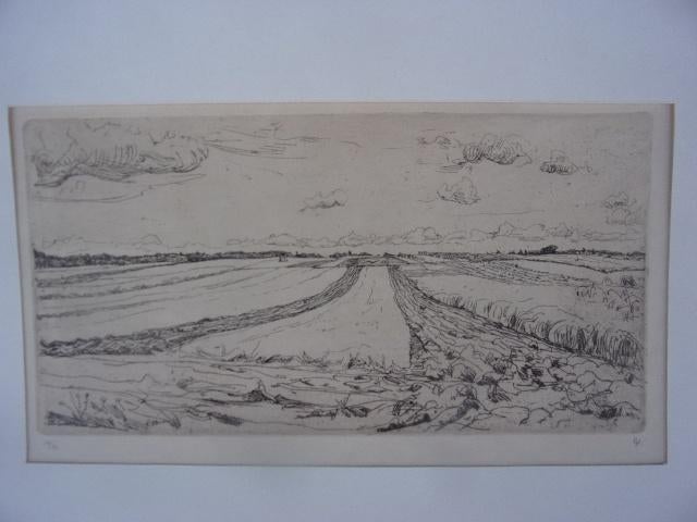 Haverkamp, C.G. (1872-1926). - In Overijssel 1912 Ets, Ets, 23 cm, Met tekst, Ophalen of Verzenden