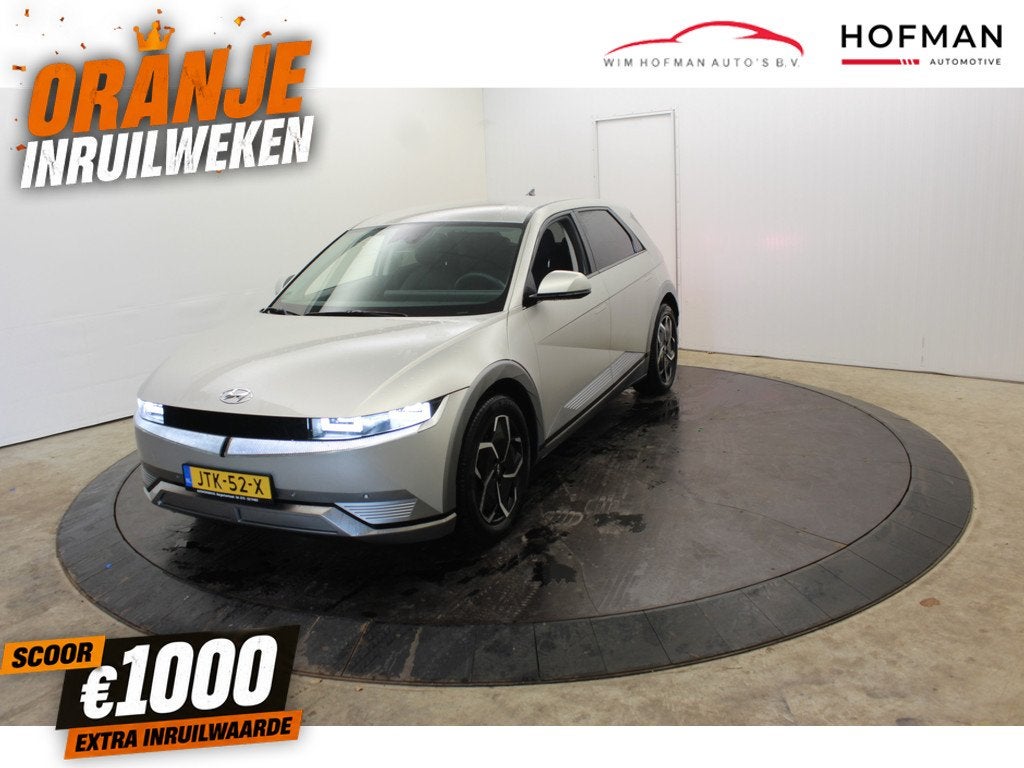 Hyundai IONIQ 5 Connect+ 73kWh Camera ELaKlep el stoel verst, Auto's, Hyundai, Achterwielaandrijving, Gebruikt, Zwart, Leder en Stof