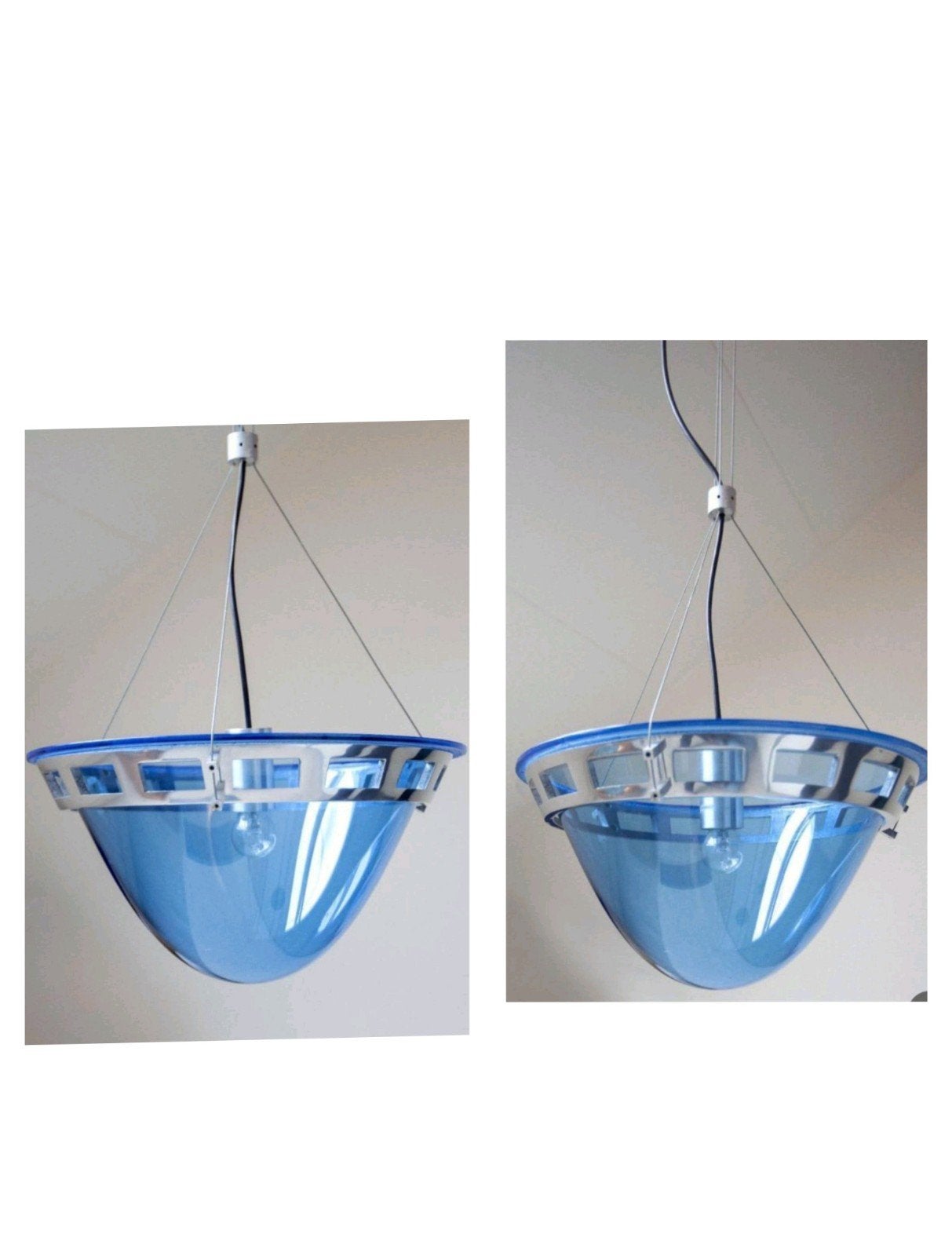 2 stuks Quasar vintage hanglamp - Blauw design, Huis en Inrichting, Onbekend, Vintage, Retro, Design, Onbekend, Ophalen