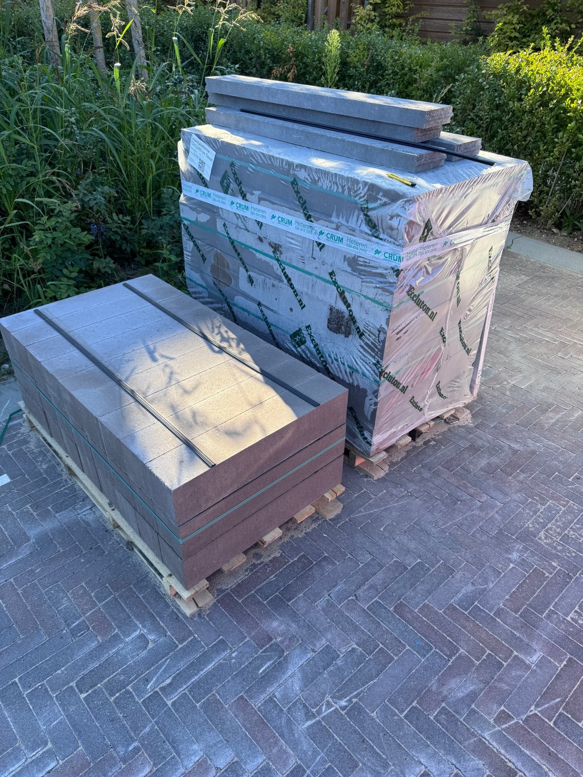 Betonblokken taupe 12x12x60cm (ca. 90 stuks), Ophalen, Gebruikt, Beton
