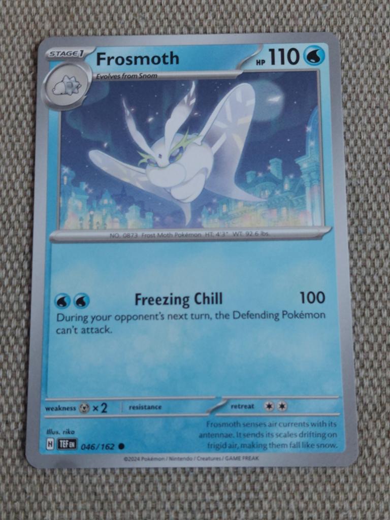 Frosmoth Pokémon Kaart - TEF EN 046/162, Ophalen of Verzenden, Zo goed als nieuw, Losse kaart