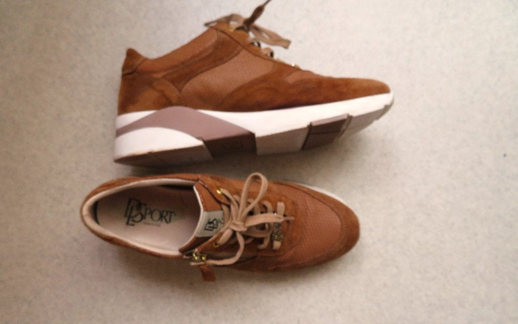 DL SPORT schoenen sneakers bruin leer maat 42, Bruin, DL sport, Ophalen of Verzenden, Sneakers of Gympen