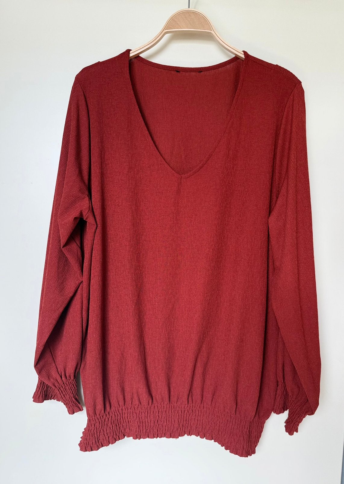 Rood terracotta shirt xxl, Ophalen of Verzenden, Zo goed als nieuw, Rood, Shirt of Top