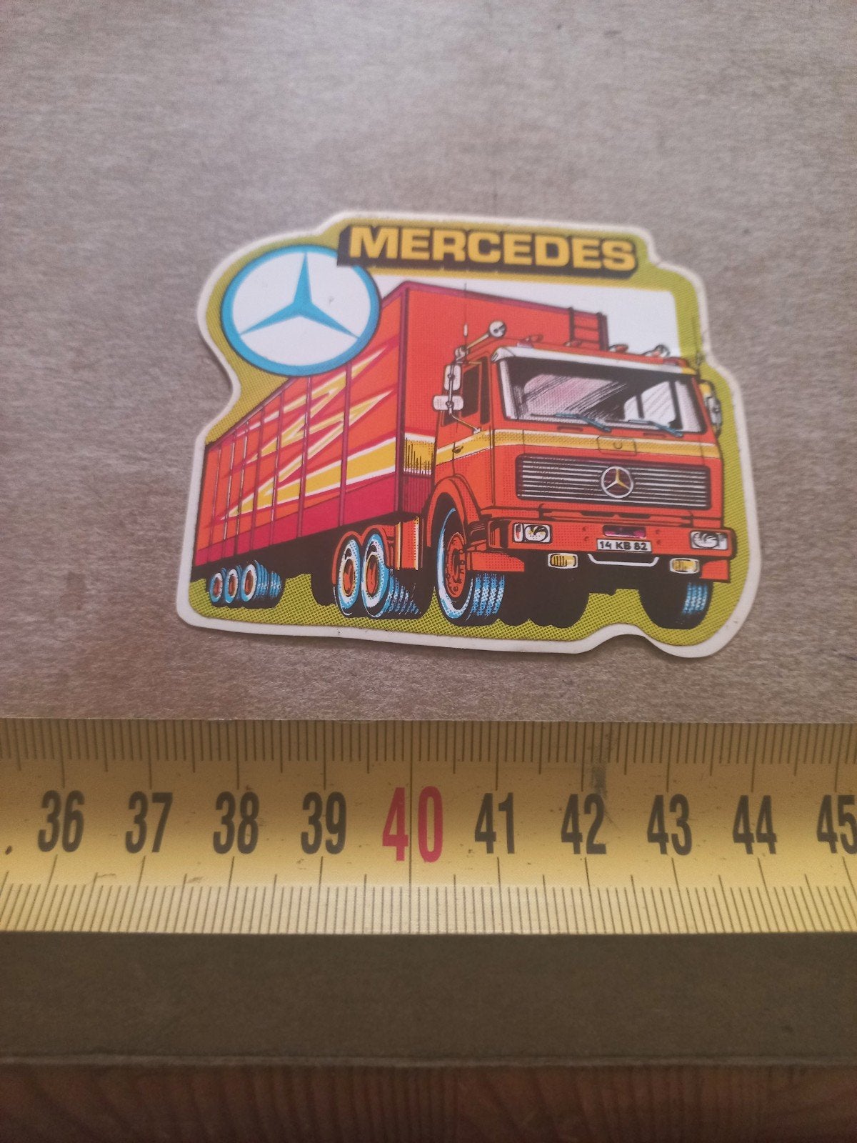 Vintage Mercedes Vrachtwagen Sticker - Jaren '80, Verzamelen, Ophalen of Verzenden, Gebruikt
