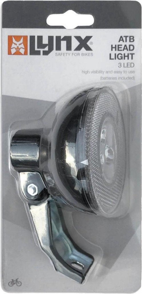 Lynx ATB Koplamp - 3 LED - Nieuw, Fietsen en Brommers, Fietsaccessoires | Fietsverlichting, Ophalen, Waterbestendig, Batterij