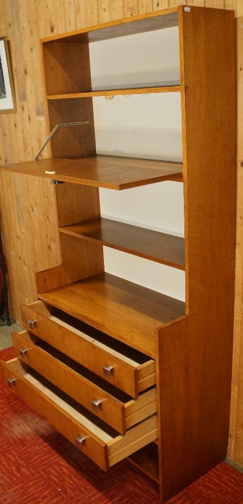 Mid-Century Hippe Retro boeken kast design dressoir wandkast, Ophalen, Gebruikt, Met klep(pen), 50 tot 100 cm