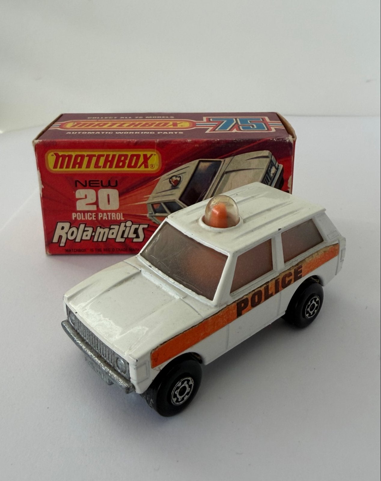 Matchbox Superfast 20 Police Patrol (1975) met doosje, Ophalen of Verzenden, Gebruikt