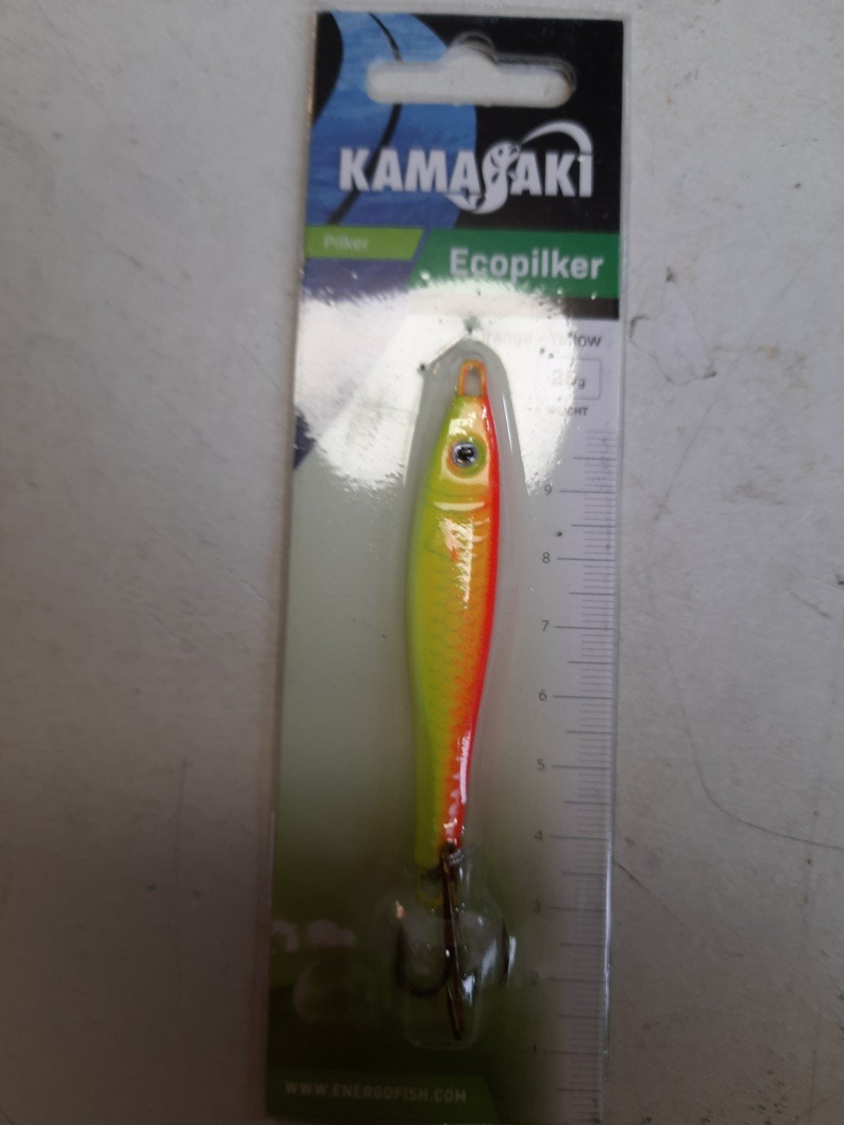 partij van 50 fluor oranje/gele pilkers 25gram, Info@kamasaki.com, Overige typen, Nieuw, Ophalen of Verzenden