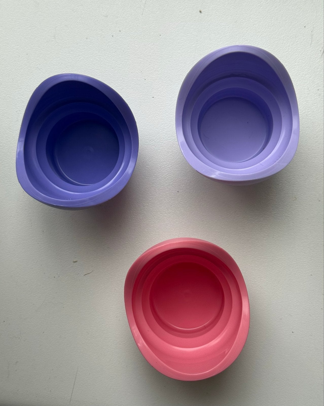 Set van 3 tupperware eierdopjes, Ophalen of Verzenden, Gebruikt, Paars, Overige typen