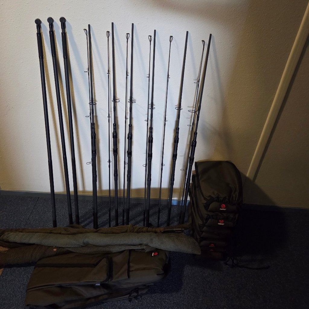 Nash scope's 9ft 3.25 lbs set en landinetten, Ophalen of Verzenden, Gebruikt, Complete set