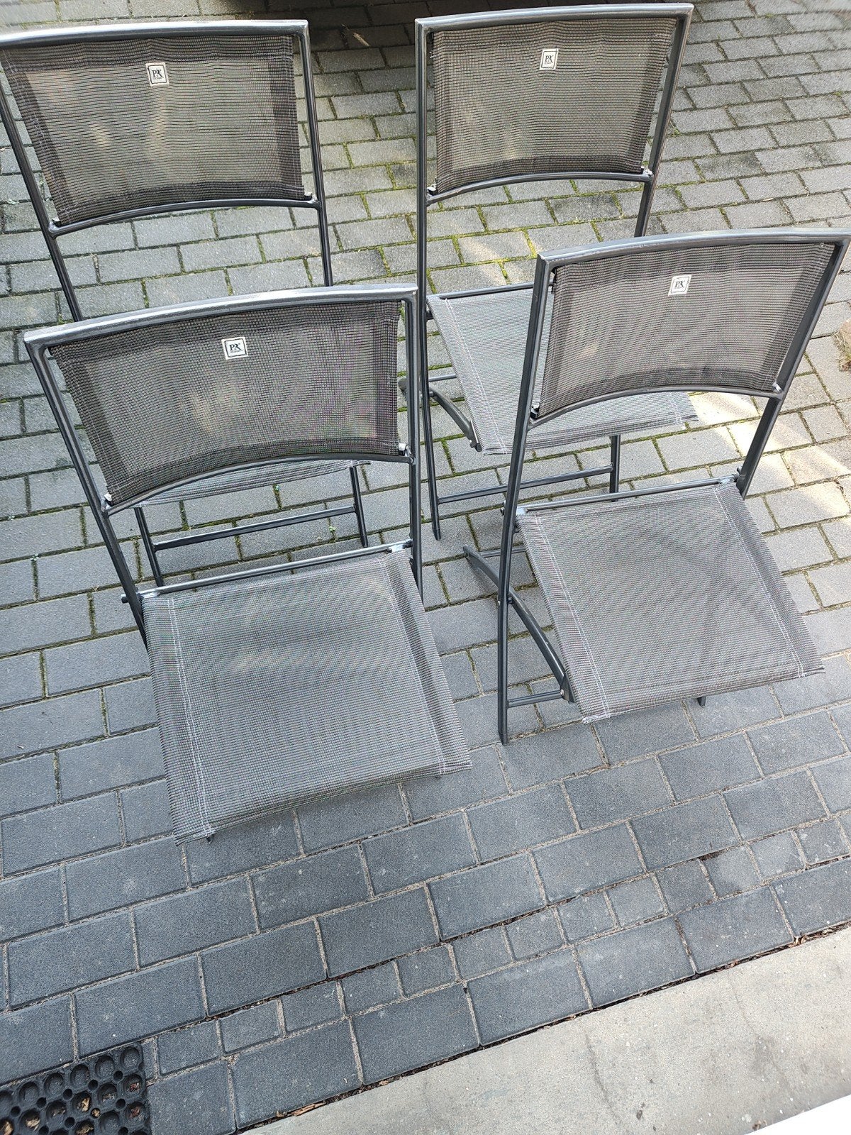 4 Klapstoelen, Ophalen, Zo goed als nieuw, Aluminium, Inklapbaar