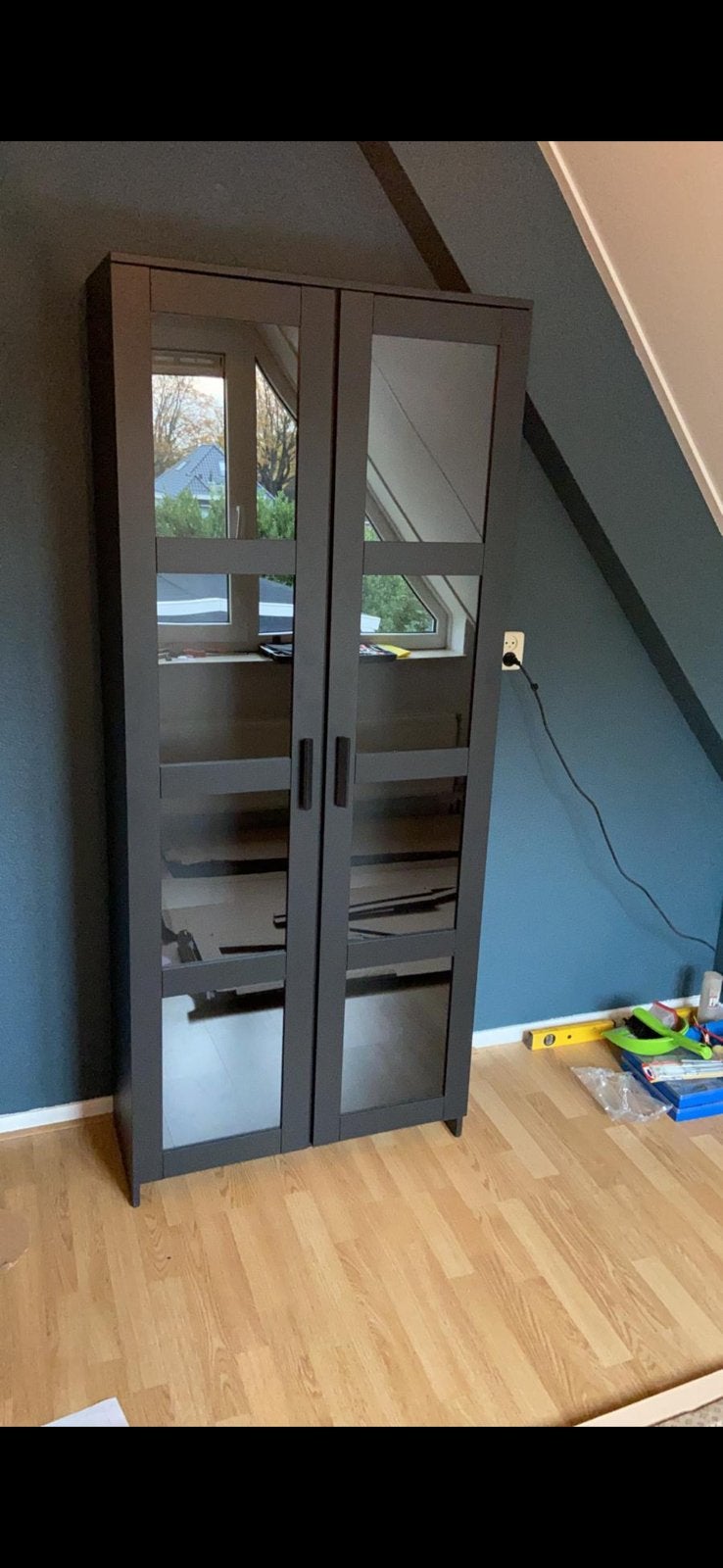 Ikea kast met glazen deuren, Ophalen, Met deur(en), Overige houtsoorten, 50 tot 100 cm