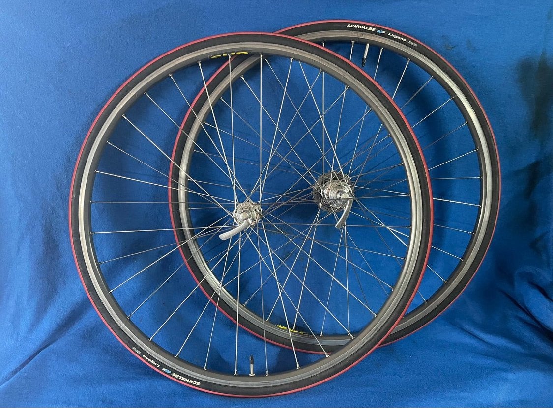 Shimano dura ace racefiets wielen set mavic Sup open 9 sp, Fietsen en Brommers, Verzenden, Zo goed als nieuw