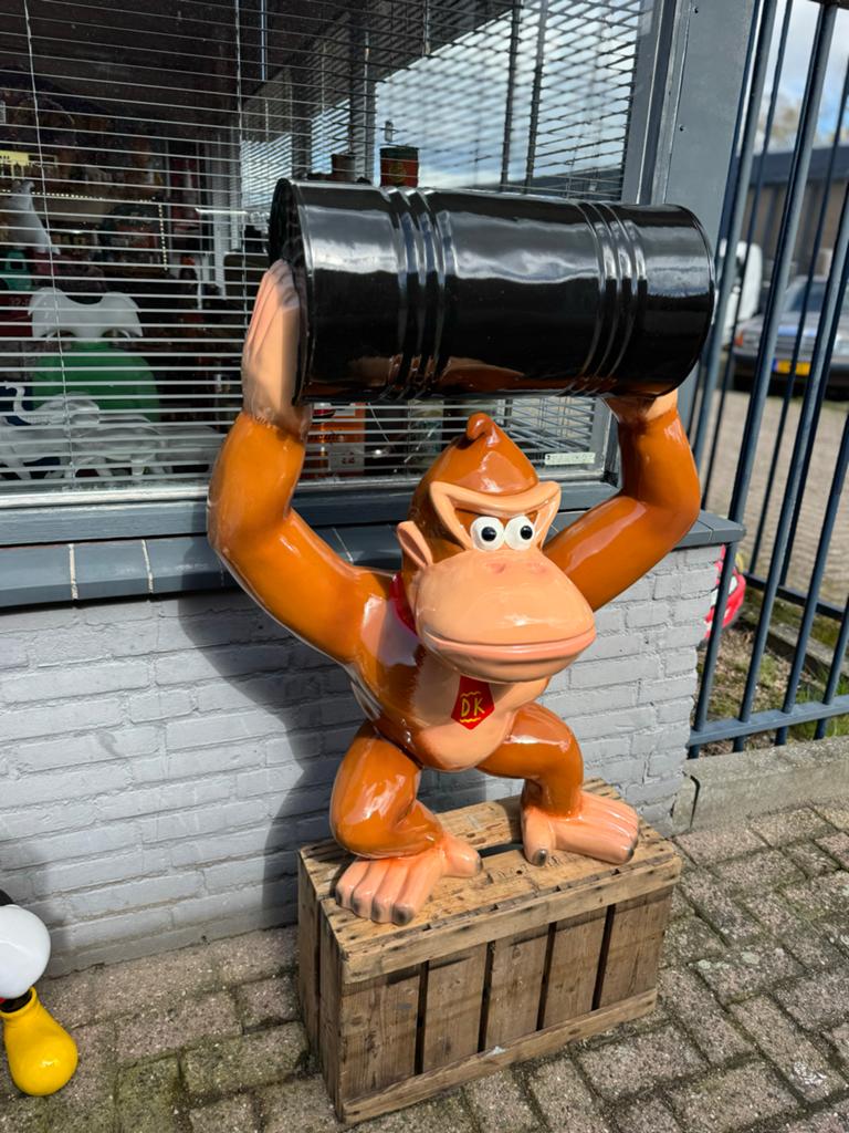 Donkey Kong Beeld met Ton - Groot Formaat 50-100 cm, Ophalen, Zo goed als nieuw, Dier