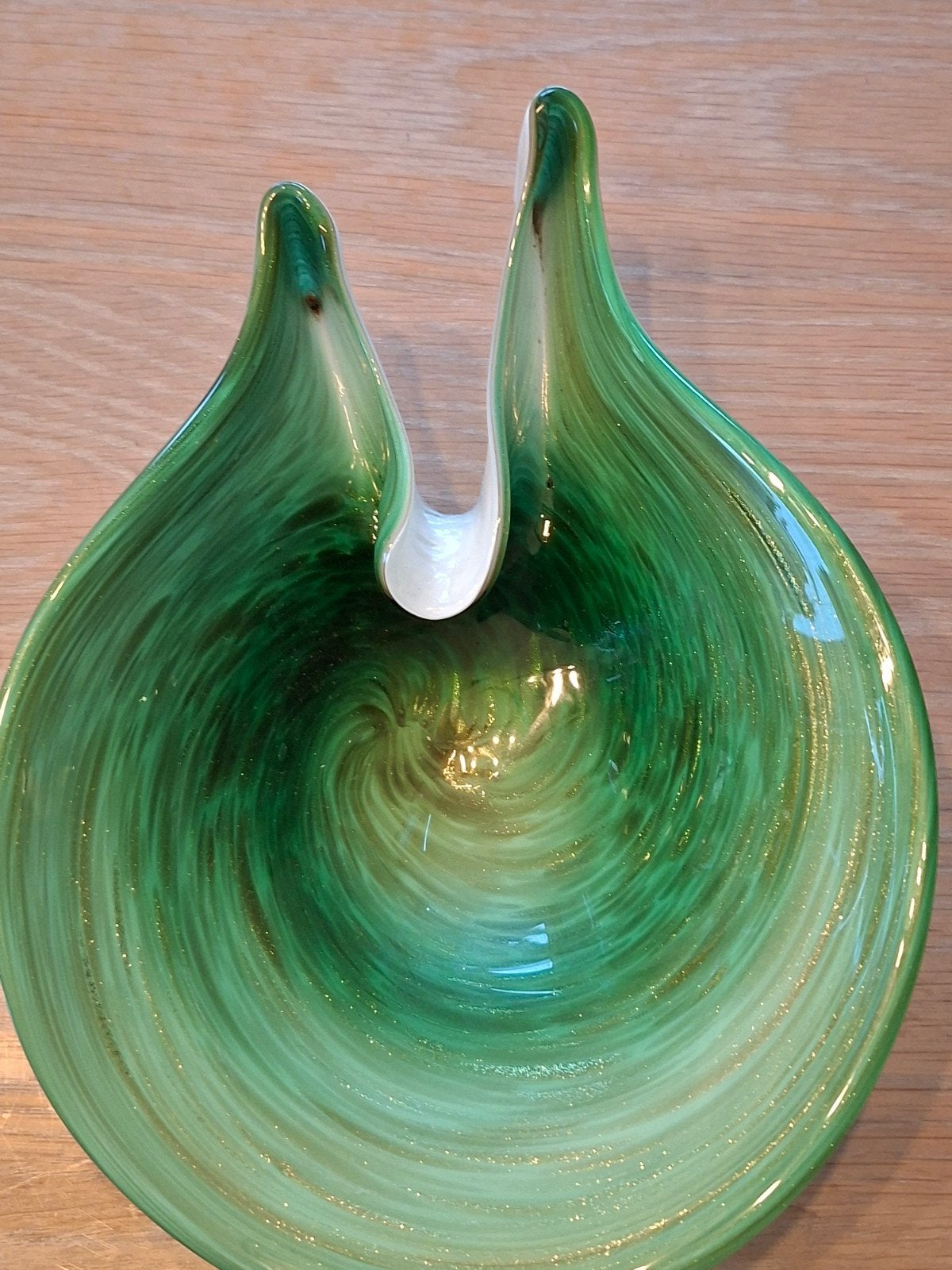 Murano Handgemaakt Kunstglas Object - Groen Swirl Design, Ophalen