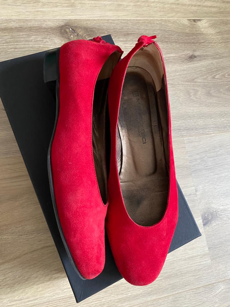 Rode ballerina's maat 37,5, Zo goed als nieuw, Rood, Ballerina's, Ophalen of Verzenden