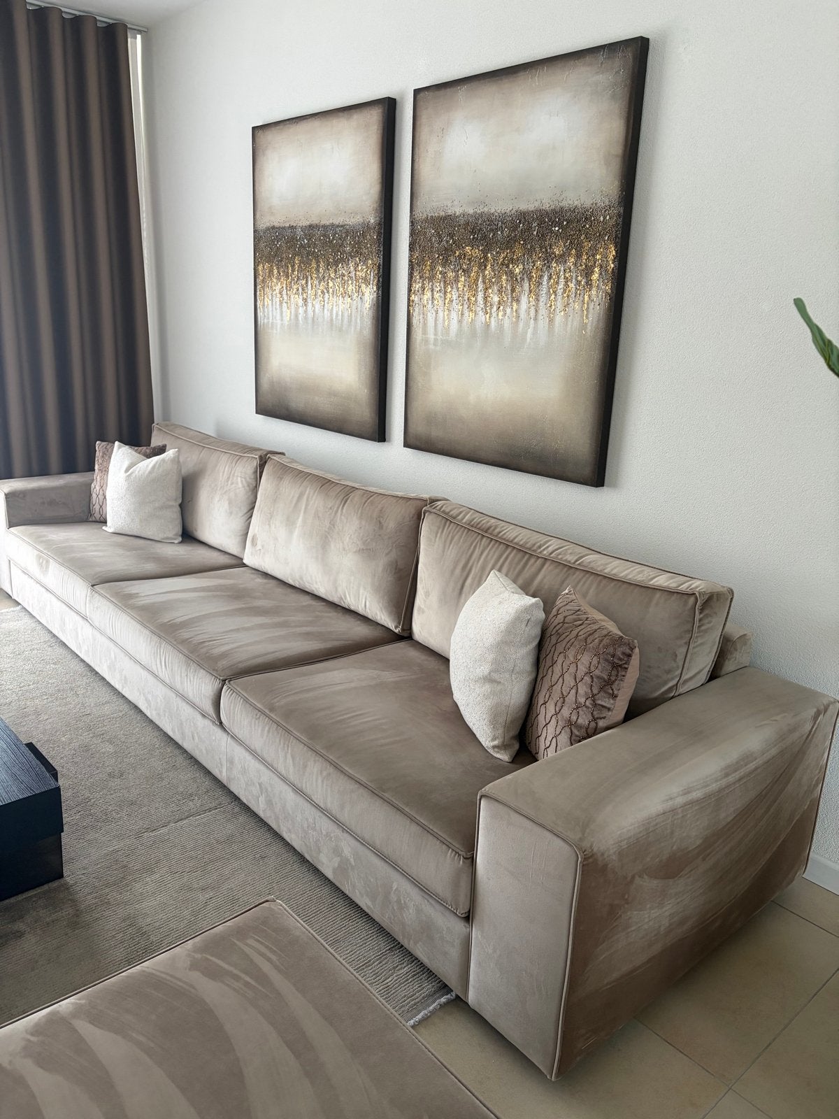 Luxe 350 cm bank met poef, Huis en Inrichting, Banken | Bankstellen, Ophalen, 100 tot 125 cm, 300 cm of meer, Zo goed als nieuw