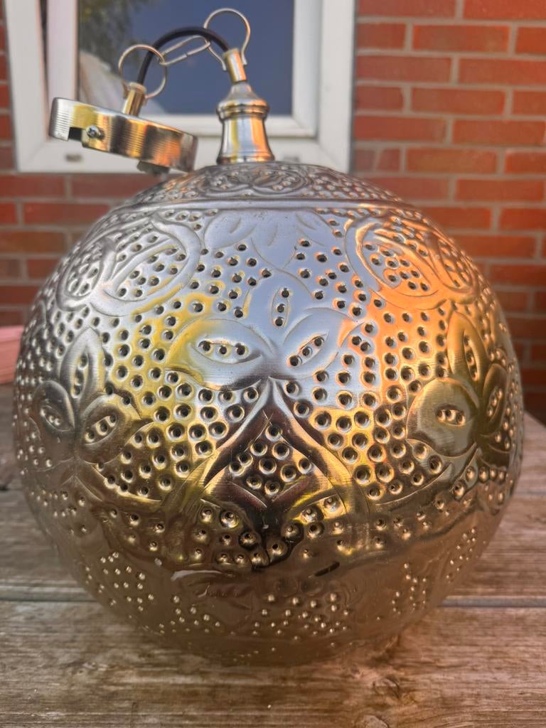 Plafondlamp oosterse sfeer zilver, Ophalen of Verzenden, Zo goed als nieuw, Oosters filigrain, Metaal