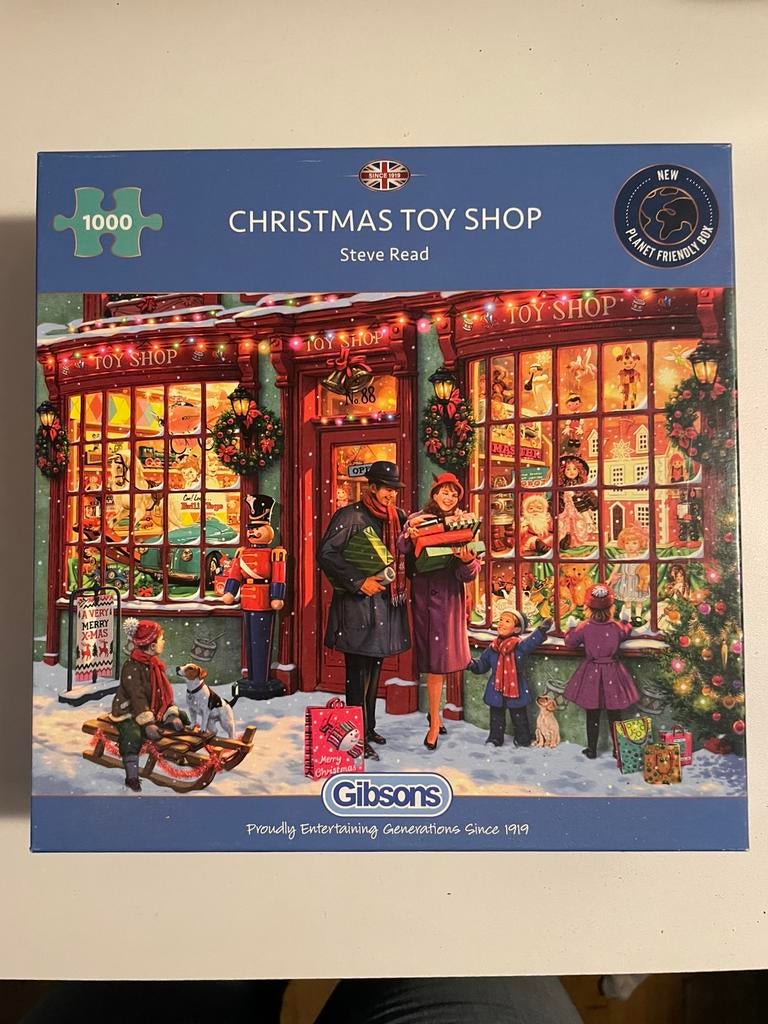 Puzzel Gibsons Christmas toy shop, 1000 stukjes, Ophalen, 500 t/m 1500 stukjes, Zo goed als nieuw