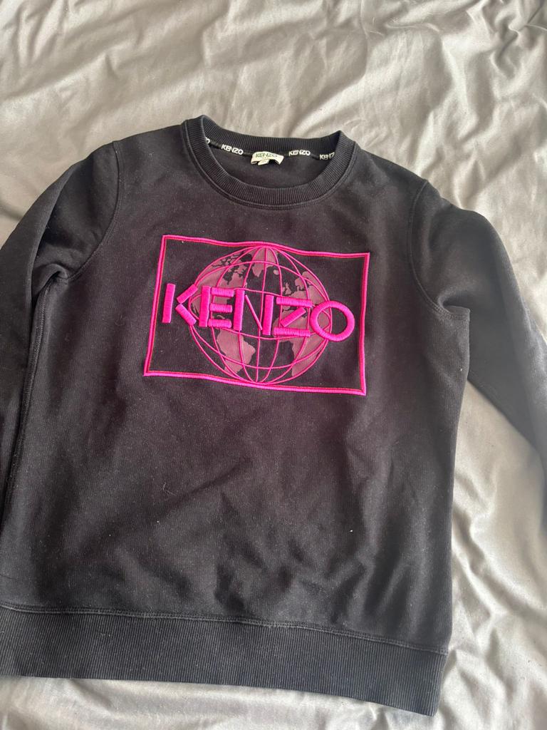 Kenzo sweater zwart met roze logo, maat M, Ophalen of Verzenden, Zo goed als nieuw, Maat 38/40 (M), Zwart