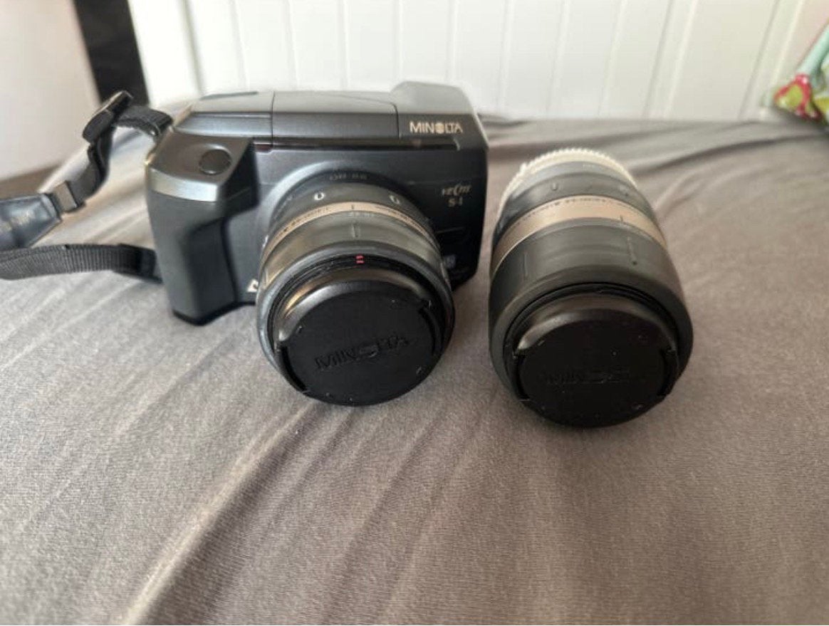 Minolta Vectis S1 APS Camera met 2 lenzen, Ophalen of Verzenden, Gebruikt, Spiegelreflex, Minolta