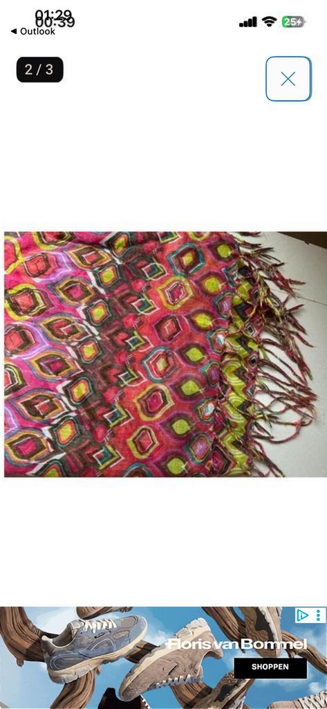 Boho sjaal roze limegroen, Kleding | Dames, Mutsen, Sjaals en Handschoenen, Ophalen of Verzenden, Zo goed als nieuw, Maat 46/48 (XL) of groter