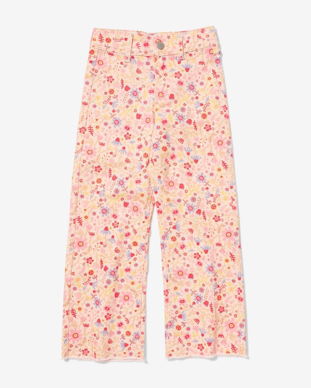 Roze bloemenprint broek voor meisjes - Maat 122, Broek, Meisje, Nieuw, Ophalen of Verzenden
