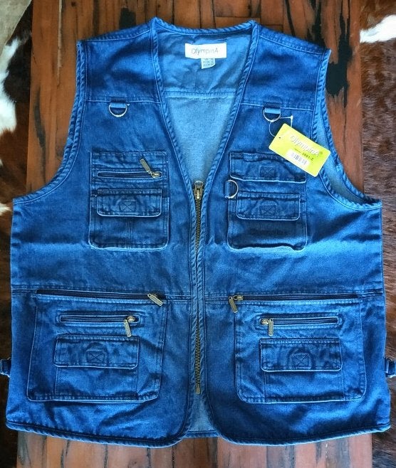 Blauwe spijker bodywarmer vest denim outdoor heren mannen, Verzenden, Nieuw, Overige maten, Blauw