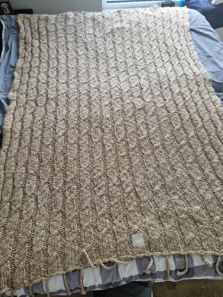 Kleed merk Rivera Maison, Woondeken, 130 cm, Beige, Nieuw
