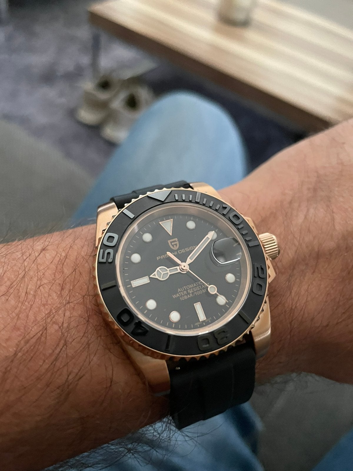 Pagani PD-1651 Roségoud automatisch horloge., Sieraden, Tassen en Uiterlijk, Overige merken, Staal, Polshorloge, Overige materialen