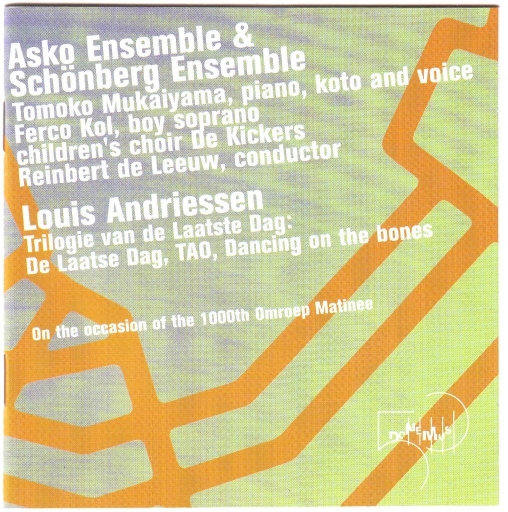 Louis Andriessen: Trilogie van de Laatste Dag, Cd's en Dvd's, Ophalen of Verzenden, Modernisme tot heden, Zo goed als nieuw, Vocaal